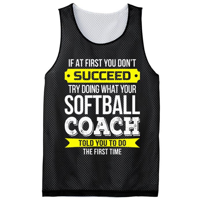 Softball Coach If At First You Dont Succeed Funny Mesh Reversible Basketball Jersey Tank