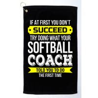 Softball Coach If At First You Dont Succeed Funny Golf Towel