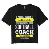 Softball Coach If At First You Dont Succeed Funny Crop Top