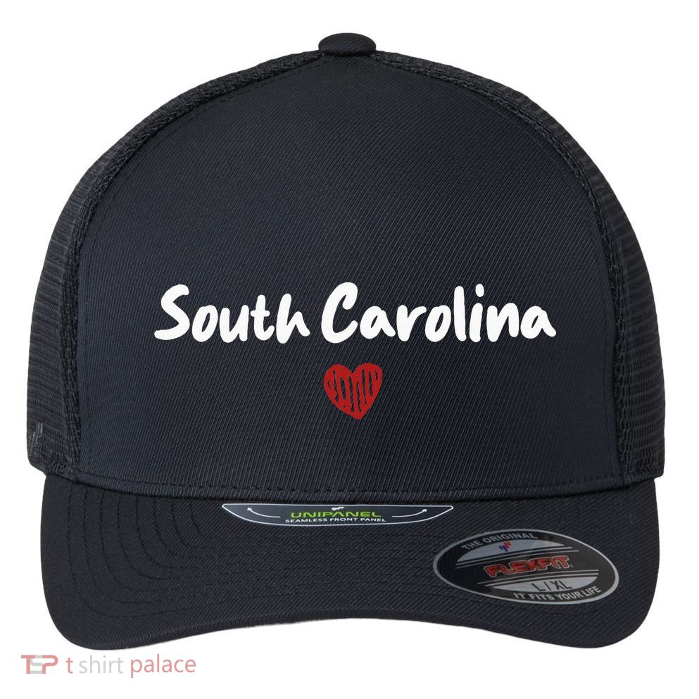 South Carolina I Love South Carolina Classic Flexfit Unipanel Trucker Cap