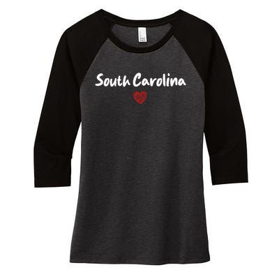 South Carolina I Love South Carolina Classic Women's Tri-Blend 3/4-Sleeve Raglan Shirt