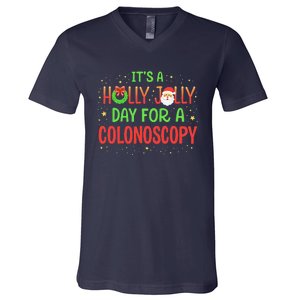 Santa Claus ItS A Holly Xmas Jolly Day For A Colonoscopy V-Neck T-Shirt