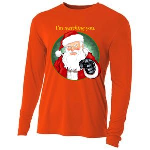 Santa Claus IM Watching You Funny Christmas Cool Gift Cooling Performance Long Sleeve Crew