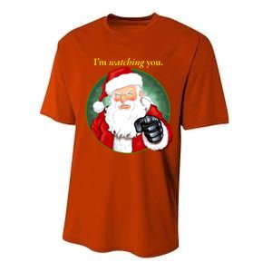 Santa Claus IM Watching You Funny Christmas Cool Gift Performance Sprint T-Shirt