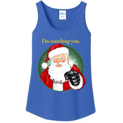 Santa Claus IM Watching You Funny Christmas Cool Gift Ladies Essential Tank