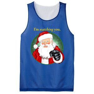 Santa Claus IM Watching You Funny Christmas Cool Gift Mesh Reversible Basketball Jersey Tank