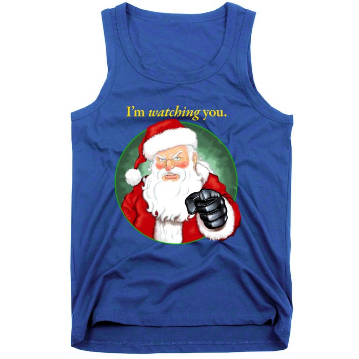 Santa Claus IM Watching You Funny Christmas Cool Gift Tank Top