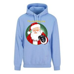 Santa Claus IM Watching You Funny Christmas Cool Gift Unisex Surf Hoodie