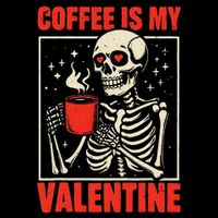 Skeleton Coffee Is My Valentine Valentines Day Magnet