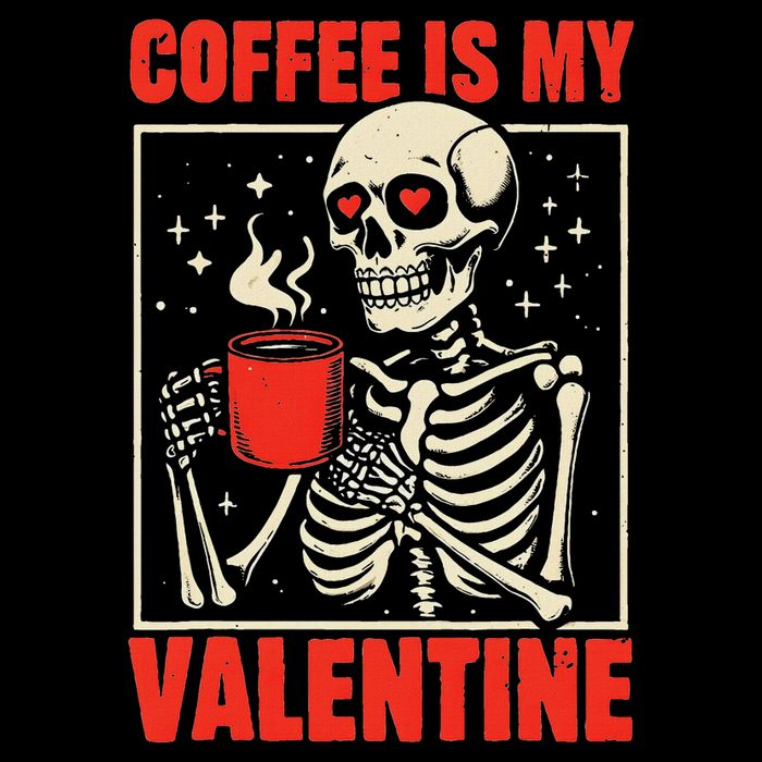 Skeleton Coffee Is My Valentine Valentines Day Magnet
