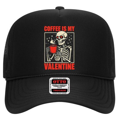 Skeleton Coffee Is My Valentine Valentines Day Trucker Hat