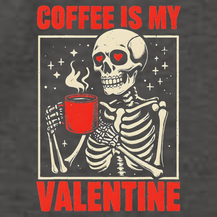 Skeleton Coffee Is My Valentine Valentines Day Vector Backpack