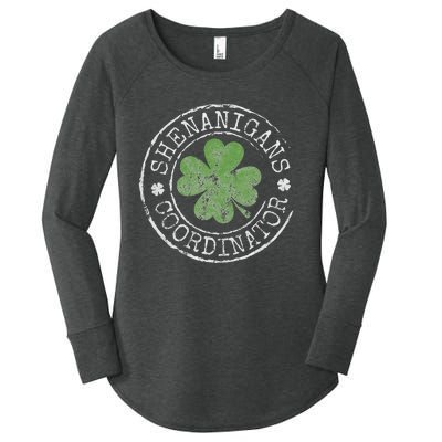 Shenanigans Coordinator Irish Clovers St Patricks Day Women's Perfect Tri Tunic Long Sleeve Shirt