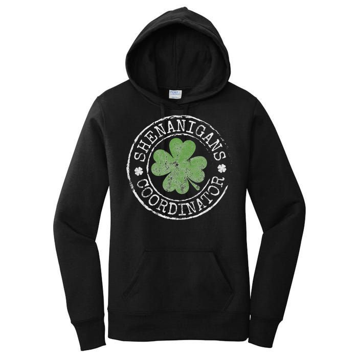 Shenanigans Coordinator Irish Clovers St Patricks Day Women's Pullover Hoodie