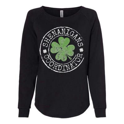 Shenanigans Coordinator Irish Clovers St Patricks Day Womens California Wash Sweatshirt