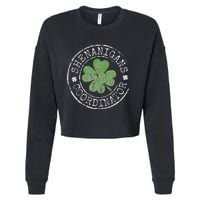 Shenanigans Coordinator Irish Clovers St Patricks Day Cropped Pullover Crew