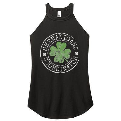 Shenanigans Coordinator Irish Clovers St Patricks Day Women's Perfect Tri Rocker Tank