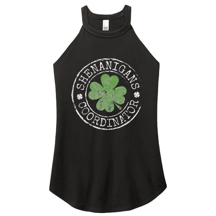 Shenanigans Coordinator Irish Clovers St Patricks Day Women's Perfect Tri Rocker Tank