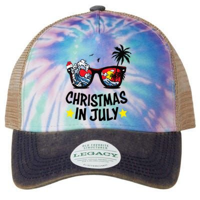 Sunglasses Christmas In July Santa Hat Summer Vacation Cute Legacy Tie Dye Trucker Hat