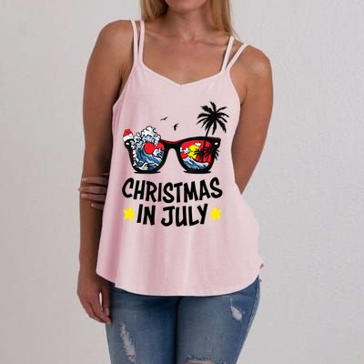 Sunglasses Christmas In July Santa Hat Summer Vacation Cute Women's Strappy Tank