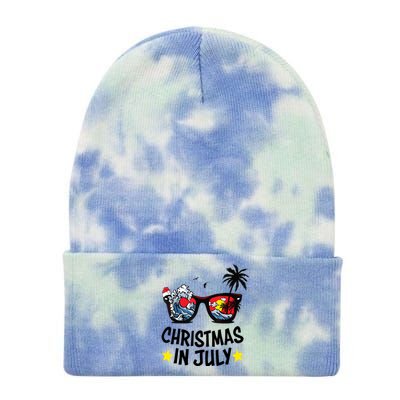 Sunglasses Christmas In July Santa Hat Summer Vacation Cute Tie Dye 12in Knit Beanie