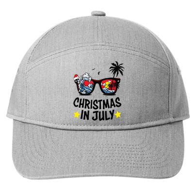 Sunglasses Christmas In July Santa Hat Summer Vacation Cute 7-Panel Snapback Hat