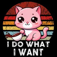 Sunset Cat I Do What I Want Drawstring Bag
