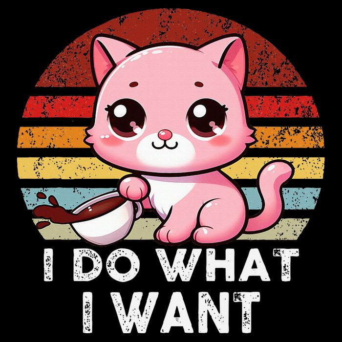 Sunset Cat I Do What I Want Drawstring Bag