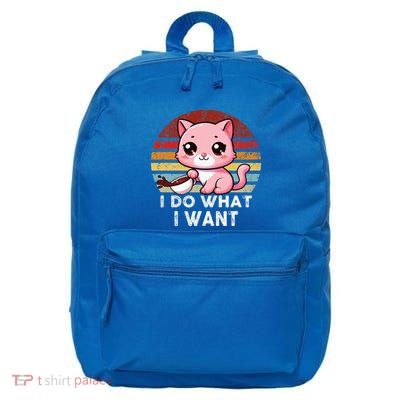Sunset Cat I Do What I Want 16 in Basic Backpack