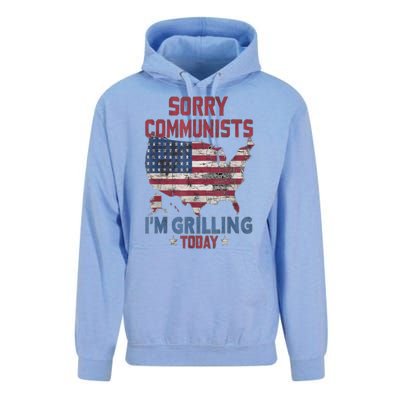 Sorry Communists Im Grilling Today Funny 4th Of July Bbq Unisex Surf Hoodie