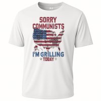 Sorry Communists Im Grilling Today Funny 4th Of July Bbq Cooling Performance Crew T-Shirt