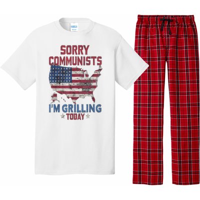 Sorry Communists Im Grilling Today Funny 4th Of July Bbq Pajama Set