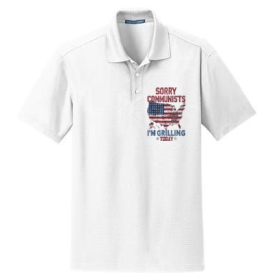 Sorry Communists Im Grilling Today Funny 4th Of July Bbq Dry Zone Grid Polo