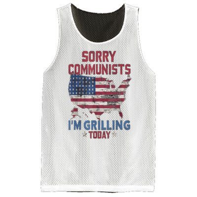 Sorry Communists Im Grilling Today Funny 4th Of July Bbq Mesh Reversible Basketball Jersey Tank