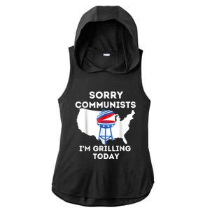 Sorry Communists Im Grilling Today Funny 4th Of July Bbq Ladies PosiCharge Tri-Blend Wicking Draft Hoodie Tank