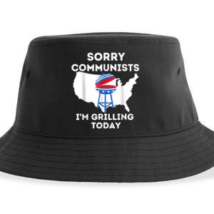 Sorry Communists Im Grilling Today Funny 4th Of July Bbq Sustainable Bucket Hat