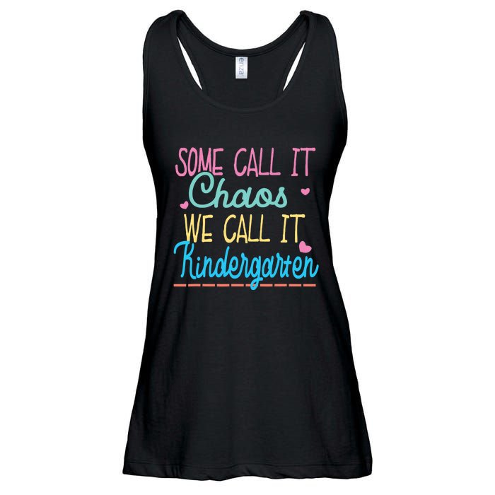 Some Call It Chaos We Call It Kindergarten Funny Teacher Ladies Essential Flowy Tank