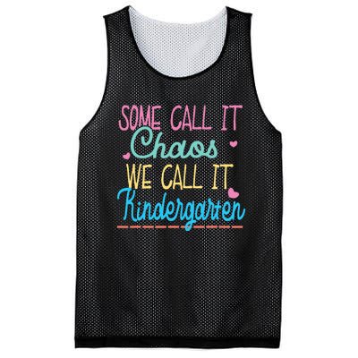 Some Call It Chaos We Call It Kindergarten Funny Teacher Mesh Reversible Basketball Jersey Tank