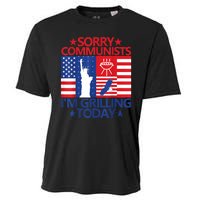 Sorry Communists Im Grilling Today Funny 4th Of July Bbq Cooling Performance Crew T-Shirt