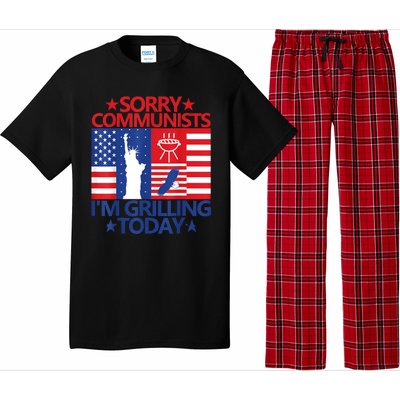 Sorry Communists Im Grilling Today Funny 4th Of July Bbq Pajama Set