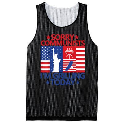 Sorry Communists Im Grilling Today Funny 4th Of July Bbq Mesh Reversible Basketball Jersey Tank