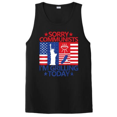 Sorry Communists Im Grilling Today Funny 4th Of July Bbq PosiCharge Competitor Tank