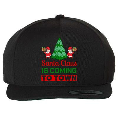 Santa Claus Is Coming To Town Wool Snapback Cap