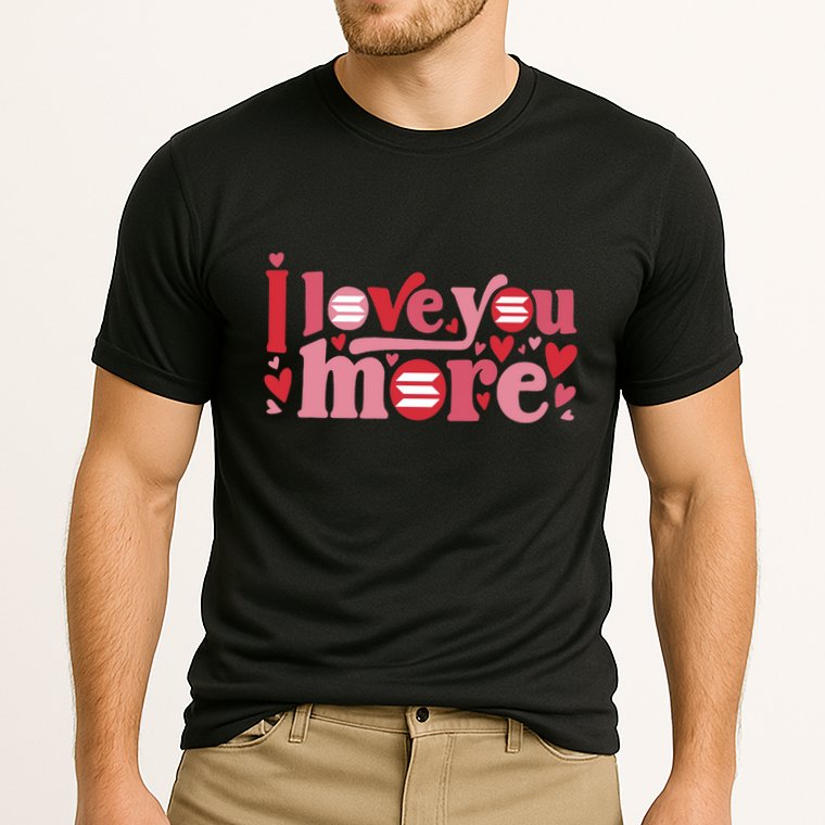 Solana Crypto I Love You More Cryptocurrency Pink Heart Premium Performance Shirt
