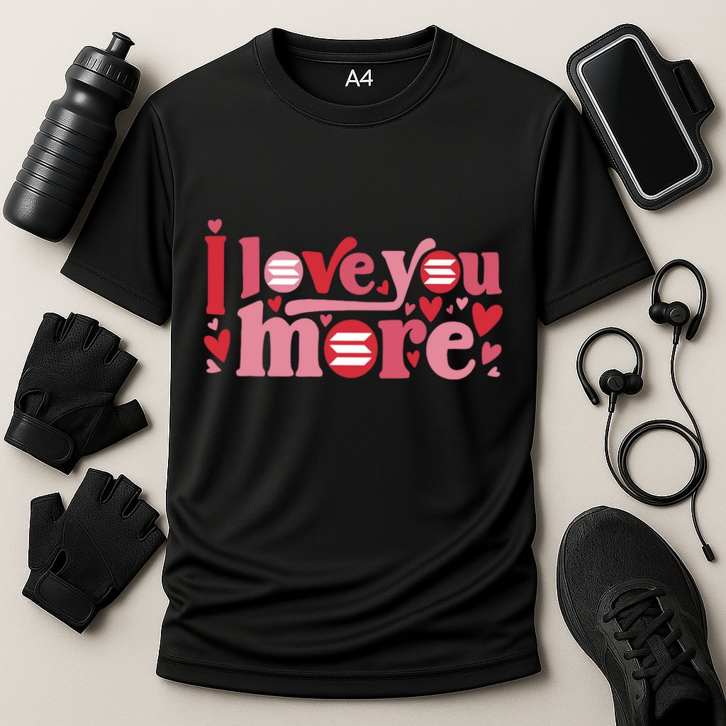 Solana Crypto I Love You More Cryptocurrency Pink Heart Premium Performance Shirt