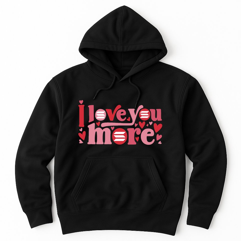 Solana Crypto I Love You More Cryptocurrency Pink Heart Premium Hoodie