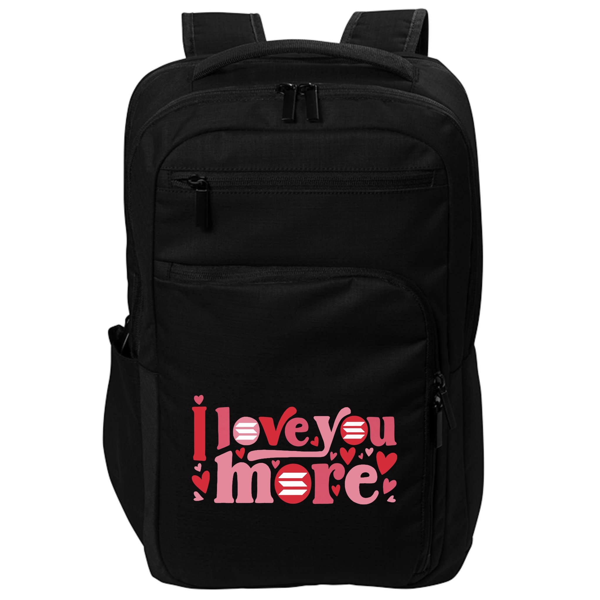 Solana Crypto I Love You More Cryptocurrency Pink Heart Premium Impact Tech Backpack