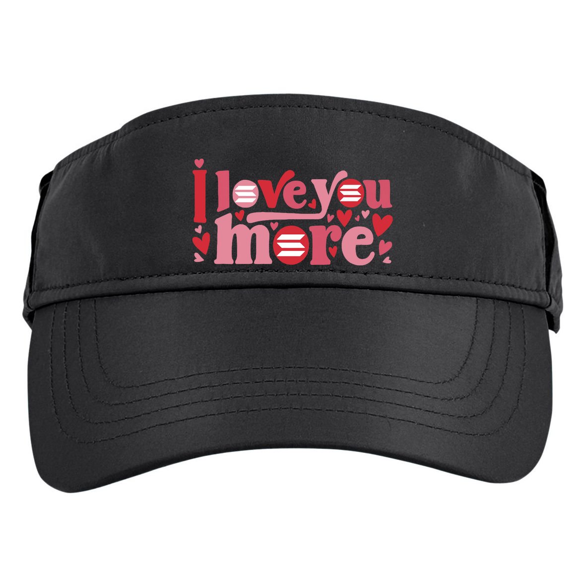 Solana Crypto I Love You More Cryptocurrency Pink Heart Premium Adult Drive Performance Visor