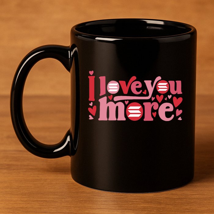 Solana Crypto I Love You More Cryptocurrency Pink Heart Premium 11oz C Handle Ceramic Mug
