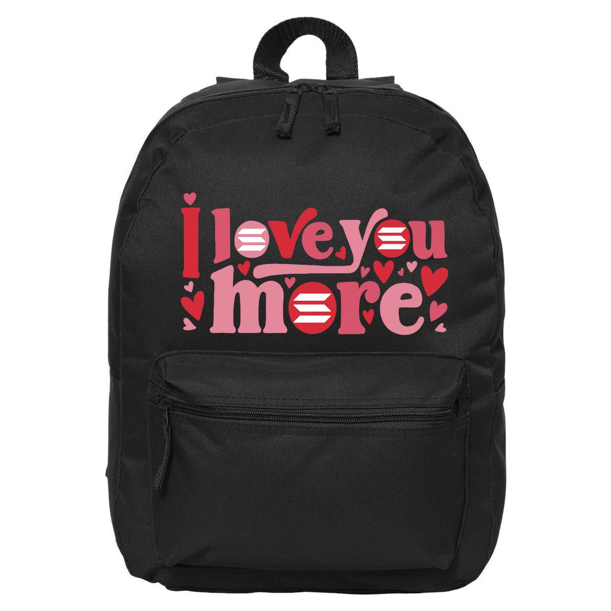Solana Crypto I Love You More Cryptocurrency Pink Heart Premium 16 in Basic Backpack